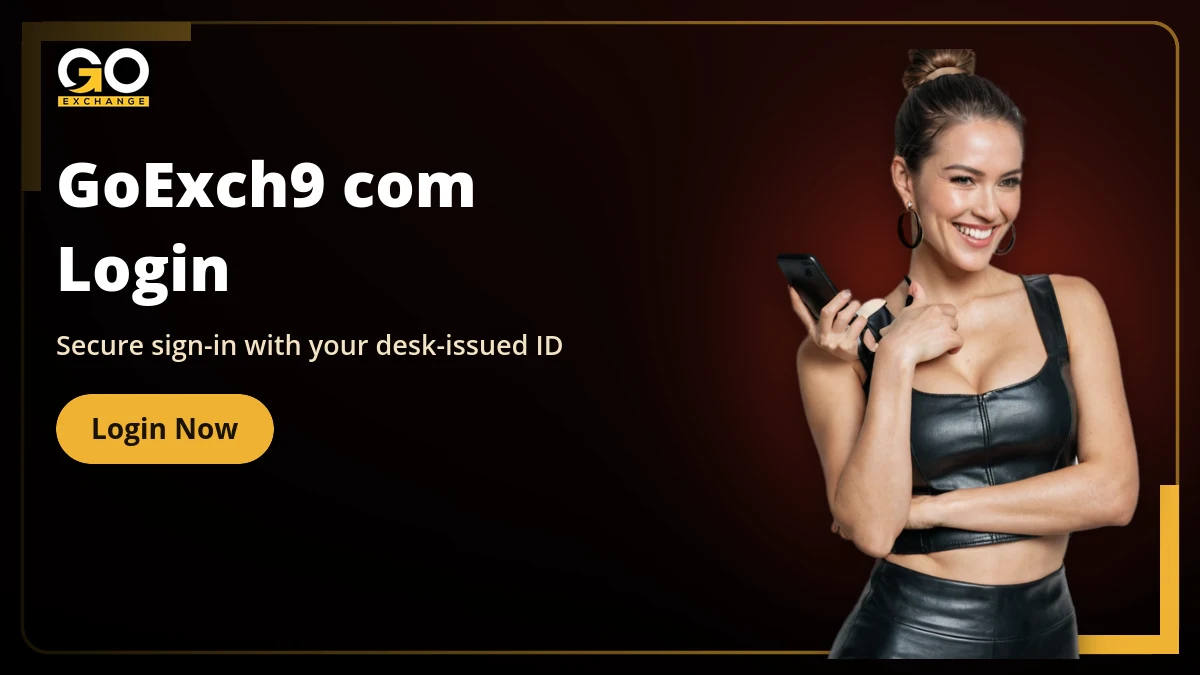 GoExch9 com login banner showing secure sign-in at the official address